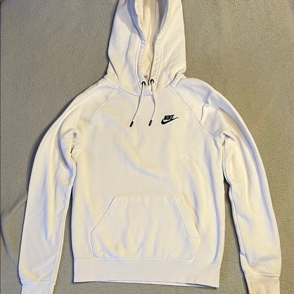 Nike Tops - Nike White Hoodie with Black Embroidered Swoosh XS *flawed* for Dying Tie Dye